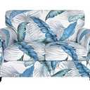 SearchI Stretch Sofa Cover Printed Couch Cover, Floral Pattern 3 Pieces Loveseat Slipcover with 2 Separate Cushion Cover, Washable Furniture Protector for Living Room(Loveseat, Summer Pattern)