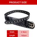 Black Studded Belt for Women Vintage Punk Y2k Belt for Jeans Pants Shirts Dress Y2k Accessories for Women (Black)
