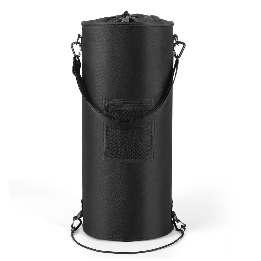 Waterproof Boat Trash Can with 6 Clips, 13 Gal Boat Trash Bag Holder with Pocket, Reusable Fast Cleaning Pontoon Boat Accessories, Marine Boat Garbage Can for Fishing, Sandbar, or Camping (Black)