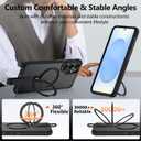for Samsung Galaxy S25 Case with 360Spin Magnetic Stand-Finger Strap, [Fit for MagSafe] [Mil-Grade Protection] Non-Slip Shockproof Rugged Ring Holder Matte for S25 Phone Case (Black)