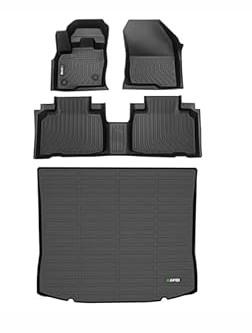 HAFIDI® Floor Mats & Cargo Liner Set Fit For Ford Edge 2024 2023 2022 2021 2020 2019 2018 2017 2016 2015 All Weather Protection TPE Anti-Slip Automotive Full Set Floor Liners Custom Accessories -Black
