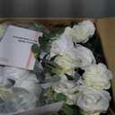 NUPTIO Large Flower Centerpieces for Tables: 17.7 inch Diameter White Artificial Flower Ball Arrangement for Wedding Party Centerpiece - 2 Pcs Fake Floral Rose for Bridal Shower Decorations