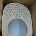 IRIS USA Cat Litter Box Large Top Entry with Lid Enclosed Covered Hooded Design Litter Catching Scatter Shield Pan Dog Proof Pet Proof Scoop Included Odor Control for Indoor Cats Kittens White/Beige