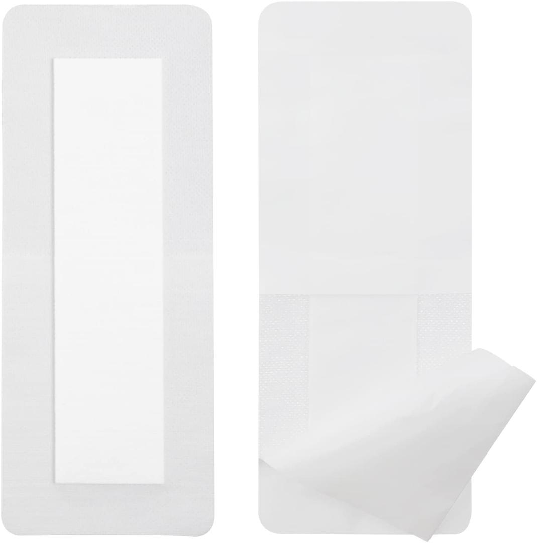 Adhesive Island Wound Dressings Knee Replacement Surgery Breathable Bordered Gauze Large Bandage Patches with Non-Stick Pad for Hip Surgery Abdominal Back Incision 4"x10" (Pack of 20)