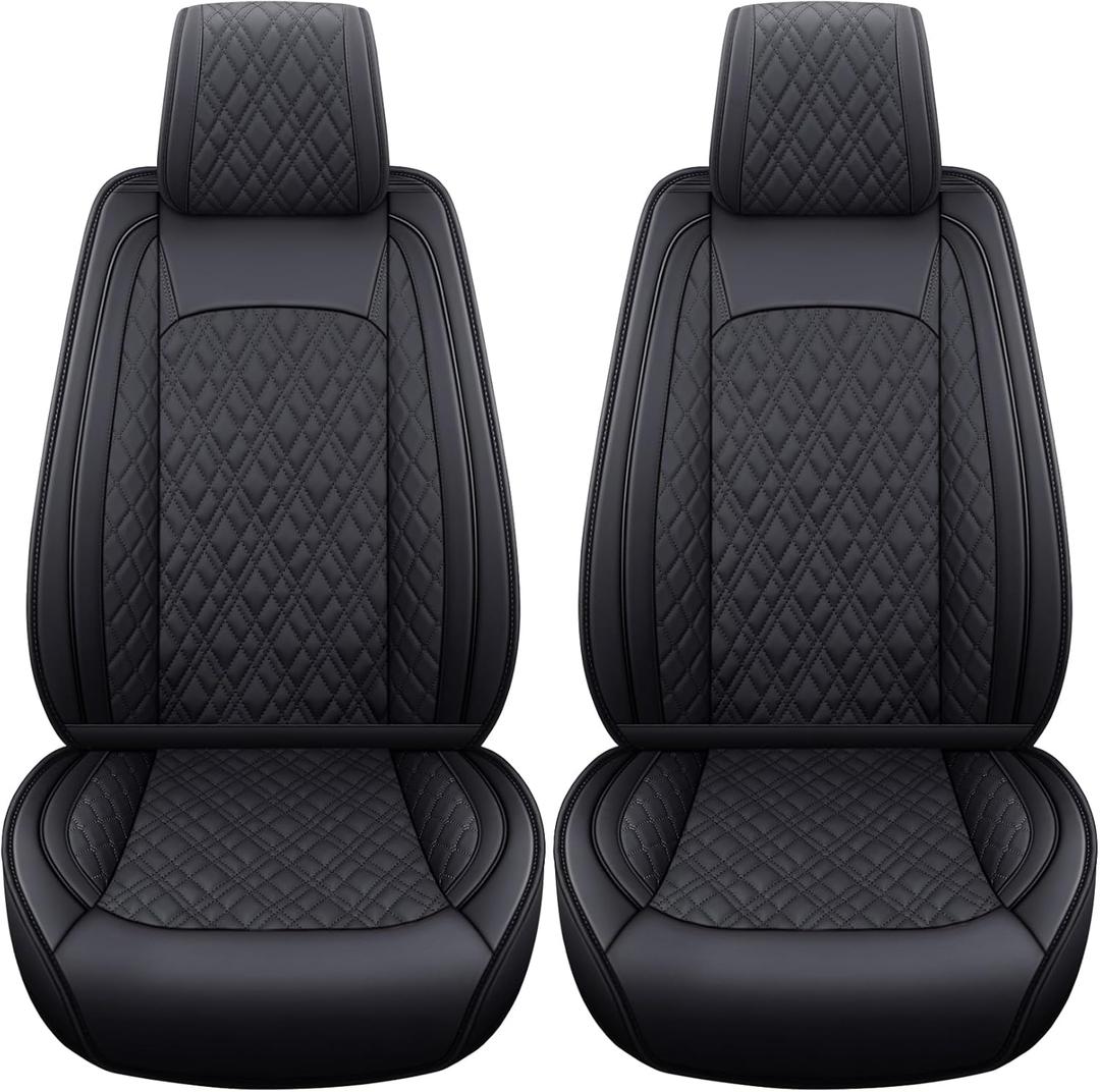 YIERTAI Car Seat Covers for Dodge Ram Fit 2009-2026 1500 2010-2026 2500 3500 Classic Bighorn Longhorn Laramie Tradesman Truck Black Front
