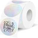 1.5 Inch Thermal Labels,Holographic Circle Direct Thermal Stickers,for Address Design DIY Logo Business(300 pcs/Small dots)