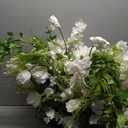 Ling's moment 41.0" Tall Free-Standing Wedding Aisle Artificial Flowers for Ceremony Decor, 2PCS White Walkway Floral Chair Markers, Faux Rose Altar Arch Arrangement Spring Decorations Outdoor (Wht-white & Lily & Olive)