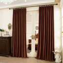 MAIHER Burnt Orange Velvet Pinch Pleated Curtains 84 Inches Long 1 Panel, Thermal Insualted Pleated Drapes for Patio Door/Living Room Privacy Protect, 52" W x 84" L