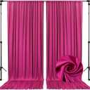 10 x 10 Feet Fuschia Backdrop Curtain for Partie, Background Curtains for Photoshoot, Birthday, Wedding, Halloween, Thanksgiving, Christmas, New Year Party Decorations 5Ft x 10Ft, 2 Panels