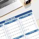 3 x 2025-2026 Wall Calendar 34.8" x 22.8" Large Vertical Yearly Wall Hanging Calenda with Julian Date from July 2025 to June 2026 Thick Paper Calendar 12 Month Annual Planner for Office Fridge(Blue)