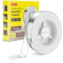 Double Sided Tape Heavy Duty, Extra Large Clear Mounting Tape, Strong Removable No Residue, Reusable Double Nano Tape for Walls, Photos, Poster, Carpet, Home Office Decor, 10FT Pack of 2
