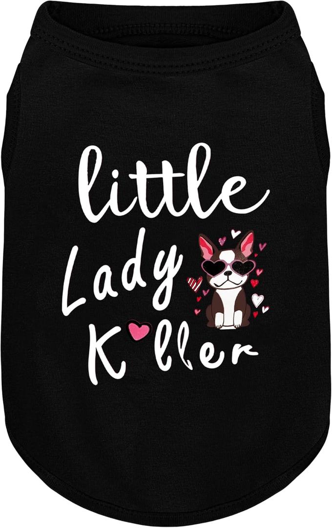 Dog Shirts - Little Lady Killer Heat Transfer Design - Lightweight, Breathable T-Shirts for Small, Medium, Large Dogs - Soft, All-Season Pet Clothes. Provides Sun Protection.Black L
