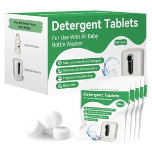 ICUIRE 90 PCS Baby Bottle Washer Detergent Tablets Compatible with Momcozy, Baby Brezza, GROWNSY for All Brands Baby Bottle Washers, Baby-Safe Bottle Washer Tablets Remove Residue Milk Film and Odors