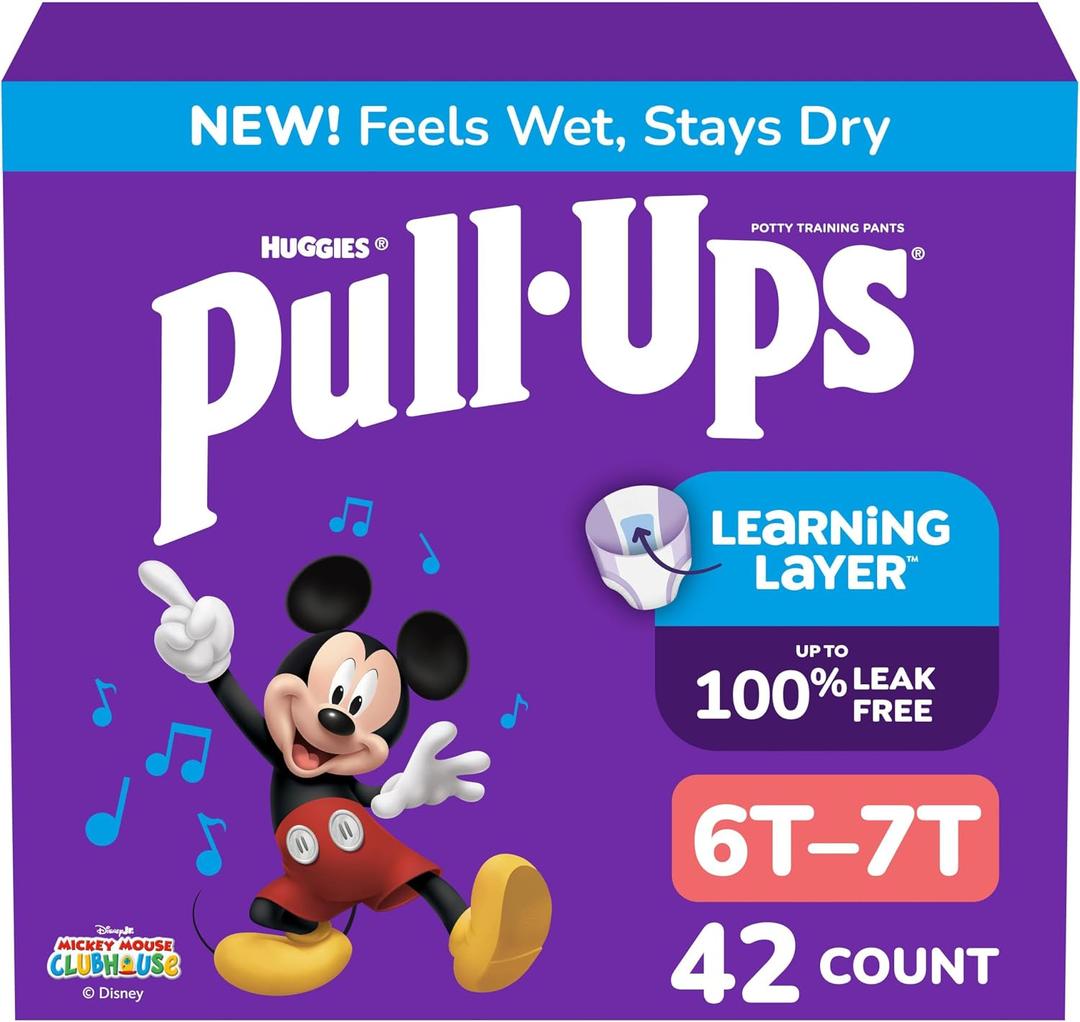Pull-Ups Boys' Potty Training Pants, Size 6T-7T Training Underwear (55-75 lbs), 42 Count