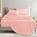 Queen Size 4 Piece Bed Sheet Set - Ultra Imitation Cotton-Premium Breathable & Cooling Sheets - Hotel Luxury Bed Sheets Deep Pocket up to 15"- Wrinkle, Fade, Stain Resistant (Baby Pink, Queen