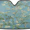 Car Windshield Sun Shade Van Gogh Almond Blossom Blocks UV Rays Sun Visor Protector Accordion Folding Auto Sunshade for Car Truck SUV 55x28inch (pattern 4)