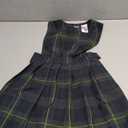 French Toast Girls' Big V-Neck Jumper (6, Green Plaid)