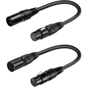 SiYear XLR Male 3 Pin to XLR Female 5 Pin & Female 3 Pin to Male 5 Pin Audio Cable, for Microphone DMX Stage Light Turnaround Etc1Set / 2Pack