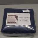 Auemtyn King Size Quilt Set 3 Pieces, Soft Lightweight Summer Bedspread, Reversible Microfiber Bed Coverlet for All Seasons, Navy Blue, Floral Pattern (1 Quilt, 2 Pillow Shams)