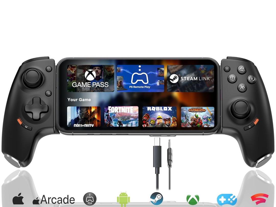 DongBlitz Phone game Controller for Android & iPhone 15/16/17 Series Hall Effect Joystick & Plug & Play USBC Controller, No Lag Precision Play Genshin Impact/Asphalt, Ergonomic Mobile Gaming with Headphone Jack