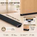 FoldTier 1 Pack Black 36 Inch Door Sweep for Bottom, Door Draft Stopper