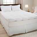 Lavish Home Down Mattress Topper - Full 4-Inch Duck and Goose Feather Bed with Cotton Mattress Topper Cover - Plush Pillow Top for Cushion and Support (White)