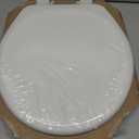 Mayfair Linden Slow Close Toilet Seat, Non Slip Heavy Duty Wood, Easy Install, Round, White