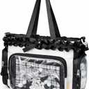 Kawaii Ita Bag for Girls, Ruffle Crossbody Tote with 3 Clear Display Pockets, Fits iPad, Detachable Strap