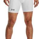 Under Armour Men's HeatGear Compression Shorts (White (100)/Black), Small Tall