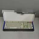 Typewriter Style Mechanical Gaming Keyboard White LED Backlit 104-Key NKRO Pink Switches Retro Round Keycaps Golden Ring Volume Knob Metal Panel Wired USB-C Detachable Cable, Matcha Green