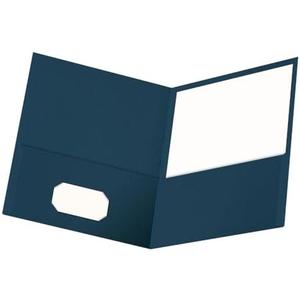 Pack Of 2 Oxford Twin-Pocket Folders, Textured Paper, Letter Size, Dark Blue, Holds 100 Sheets, Box of 25 (57538EE)