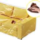 wokire Clear Thicker Couch Cover Water Proof Sofa/Heavy Duty Couch Cover-Protection Against Cat Dog Clawing, Vinyl Sofa Slipover -for Storage and Moving