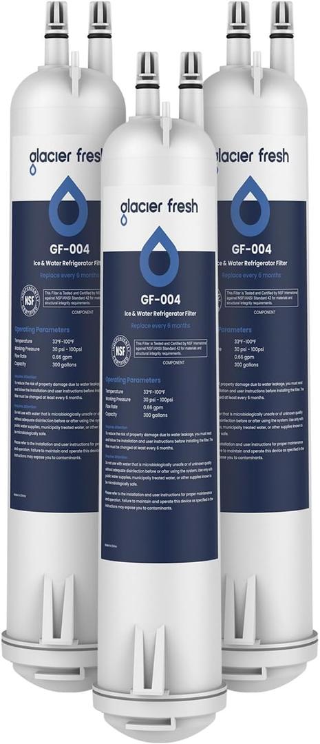 GLACIER FRESH Compatible with 4396841 Refrigerator Water Filter, EDR3RXD1, KAD3RXD1, WHR3RXD1, 4396841, 4396710, Filter 3, 46-9083,46-9030, 9030, 9083 Refrigerator Water Filter, 3 Pack