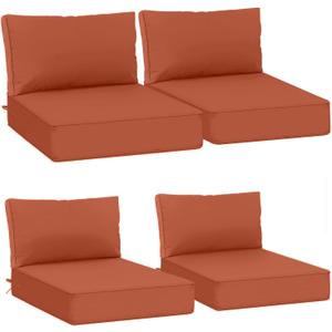 AAAAAcessories Outdoor Deep Seat Cushions, Waterproof, Fade-Resistant Patio Furniture Replacement Cushions, 23.5" x 25.5" x 5" + 23.5" x 13.5", Set of 4, Rust