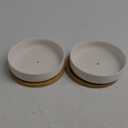 ZOUTOG Succulent Pots,6 Inch Succulent Planters with Drainage and Tray,White Ceramic Planters for Indoor Plants,Round Shallow Flower Plant Pots,Pack of 2 (6.14*1.57 inches)