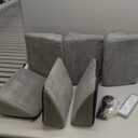 Dog Ramp for Stairs for Small & Senior Dogs and Cats  Non-Slip Stair Wedges for Dogs with Gentle Slope, Pet Ramp with Washable Cover & Self-Sticky Pads for Safe Climbing (Gray, 6 Pack)