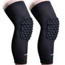 COOLOMG Basketball Knee Pads Youth Kids Adult Football Protective Padded Knee Compression Sleeves Black S