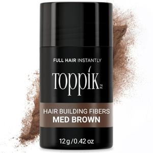 Toppik Hair Building Fibers, Fill In Fine or Thinning Hair Instantly Thicker, Fuller Looking Hair, Med Brown