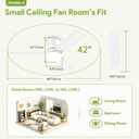 42" White Ceiling Fans with Lights and Remote, Low Profile Ceiling Fan with Light, Reversible DC Motors, 3CCT Dimmable Timer Noiseless, Flush Mount Ceiling Fan for Bedroom/Living Room