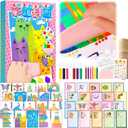 Upgrade Rainbow Magic Scratch Art Set Include 20 Premium Scratch Paper Sheets with 7-Color Tools Stickers, Create Floating Masterpieces & Postcards Creative Gifts for Birthday Valentines Day New Year