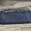 Vicrays Ceramic Rectangle Serving Platters - 14" 12" 10" Porcelain Serving Trays Plates for Party BBQ Appetizers Sushi Dessert - Microwave Oven and Dishwasher Safe - Set of 3 Blue