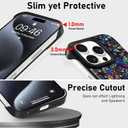 AIGOMARA Slim Frameless for iPhone 15 Pro Max Case with Screen Protector, Luxury Opalescent Pearl Minimalist Borderless Phone Case for Women Girls, Ultra-Thin Hard Shockproof Case Cover, Purple