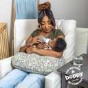 Boppy Nursing Pillow - Ergonomic Bottle & Breastfeeding Pillow, Higher, Firmer & Larger, Water-Repellent with Washable Organic Cotton Cover, Baby Safety Alliance Verified - Green Cut Out Leaves