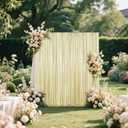 Champagne Sequin Backdrop Curtain 4 Pieces 2FTx8FT Glitter Photography Backdrop for Party Wedding Birthday Christmas Decorations