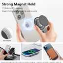 AUROX for MagSafe Phone Grip, Magnetic Phone Grips, Expandable Collapsible Mobile Phone Grip Stand Holder with Kickstand for Magsafe Stand Compatible for iPhone 17 16 15 14 13 Series,Transparent Black