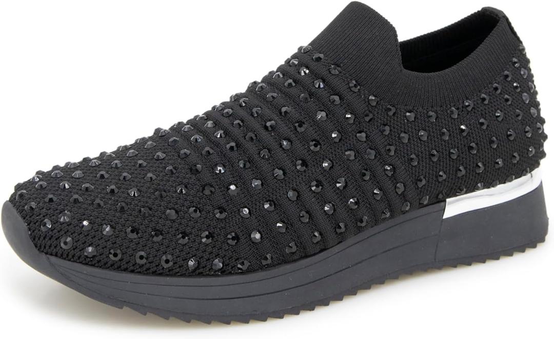 Kenneth Cole REACTION Womens Cameron Jewel Jogger (9 Wide, Black)