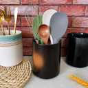 Short Kitchen Utensil Holder for Kitchen Counter Cooking Utensil Holder for Countertop Spatula Holder Small Utensil Crock Cutlery Holder Silverware Caddy Flower Vase (Firework)