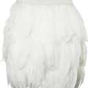 ZAKIA Women's Skirt Real Natural Feather Feather Skirt Casual (White, L)
