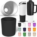 2 Pack Higher Silicone Boot for Owala Water Bottle 30oz & 40oz FreeSip Sway & Tumblers - Extra-Thick & Tall Protection Anti-Slip Base Cover, Prevents Scratches Water Bottle Accessories(Black/White), Pack Of 2