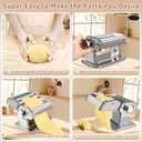Pasta Maker - 7 Thickness Settings Pasta Roller & 2-in-1 Cutter, Stainless Steel Pasta Machine for Spaghetti, Fettuccine, Ravioli, Lasagna - Includes Hand Crank & Table Clamp